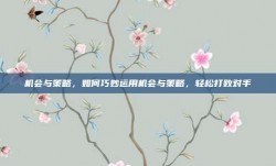 机会与策略，如何巧妙运用机会与策略，轻松打败对手