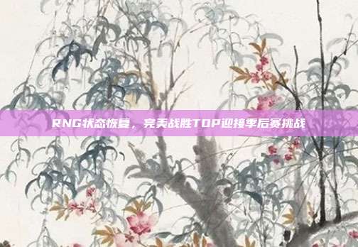 RNG状态恢复，完美战胜TOP迎接季后赛挑战  第1张